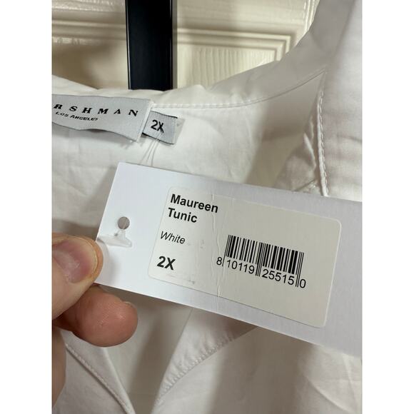 Harshman Sz 2X Maureen Cotton Poplin Tunic Top Quiet Luxury‎ in White NEW - Picture 6 of 6